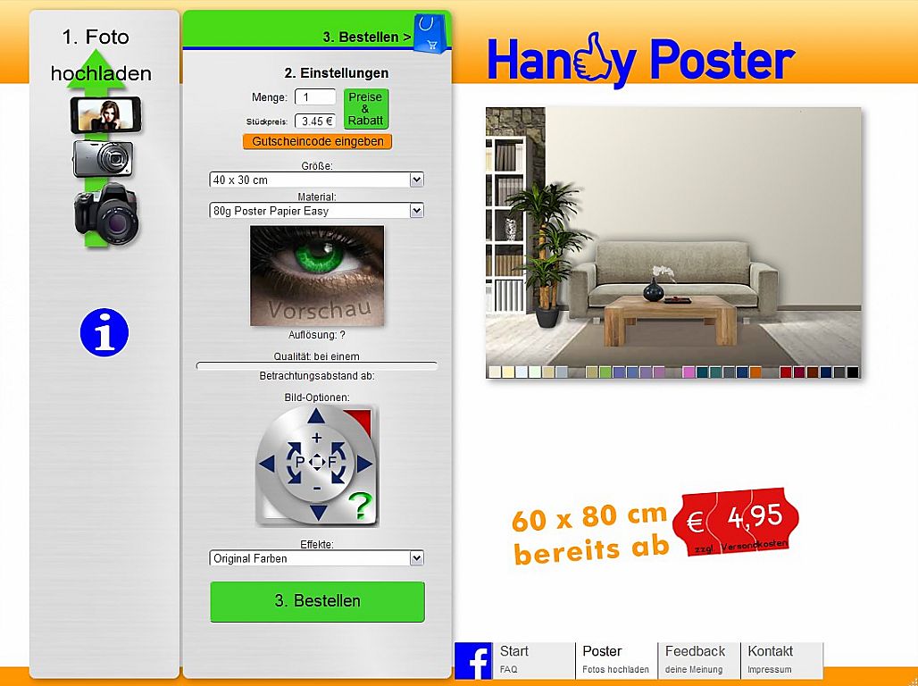 Handy-poster-Webseite-Bestellung
